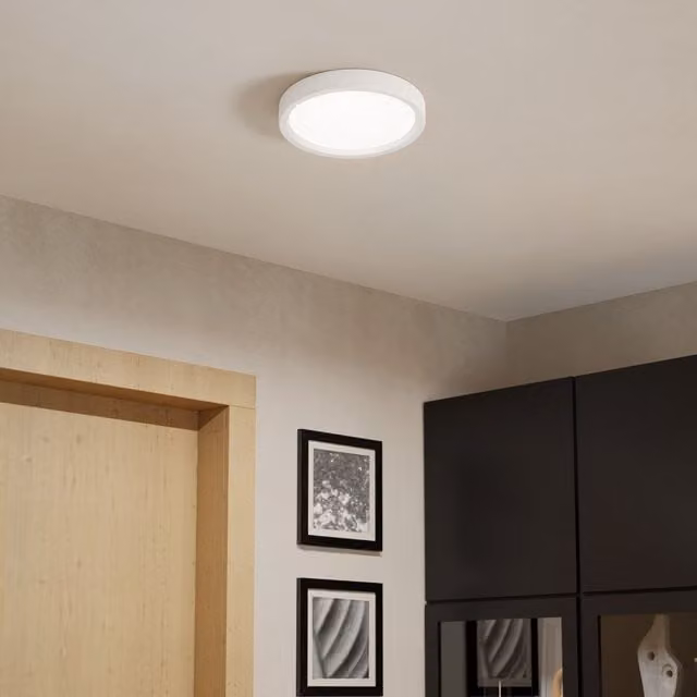Eglo Basic Idun-E White Plastic LED Round Flush Ceiling Light – 1