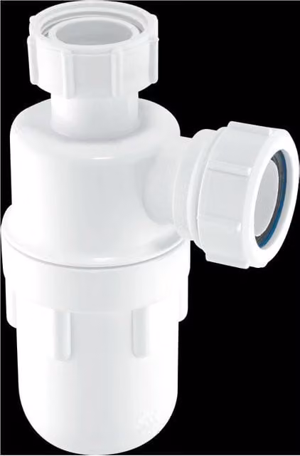 McAlpine C10 75mm White Plastic Bottle Trap with 1.5 inch Multifit Outlet