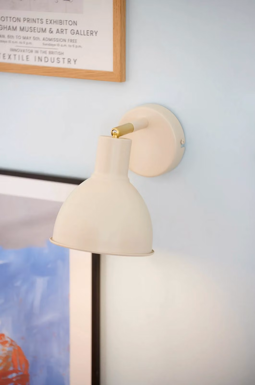 Nordlux Pop Adjustable Metal Wall Light in Beige and Gold/Brass with E27 Socket – 3