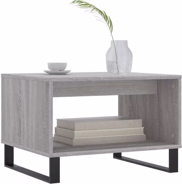 Berkfield Home Decorative Coffee Table in Grey Sonoma, W/D/H: 60 x 50 x 40 cm