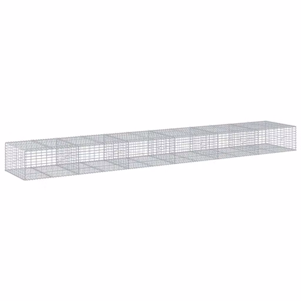Berkfield Home Silver Galvanised Steel Gabion Basket with Cover, W: 600 cm, D: 100 cm, H: 50 cm – 2