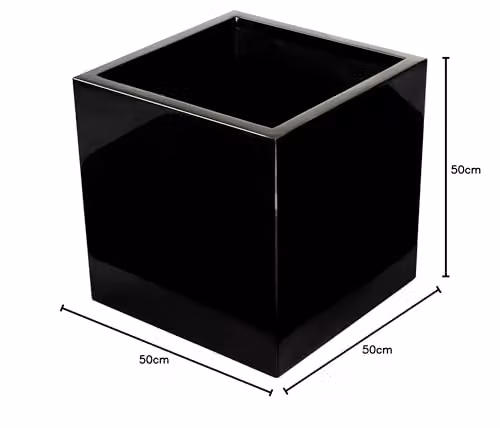 Primrose Black Cube Ornamental Galvanised Steel Outdoor Planter 50cm – 5