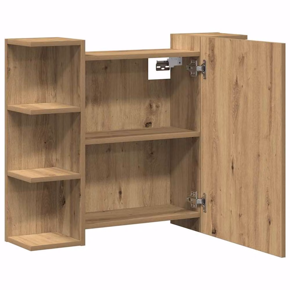 Berkfield Home Modern Artisan Oak Bathroom Mirror Cabinet in Brown, W/D/H: 80 x 20.5 x 64 cm – 3