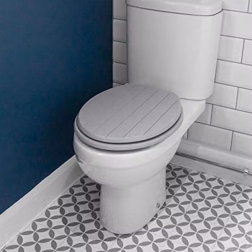 Harbour Housewares Soft Close Oval MDF Wooden Toilet Seat in Grey – 2