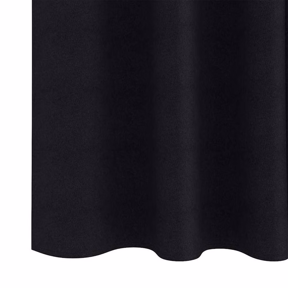 Berkfield Home Blackout Fabric Curtains, 2 Pack, Black, H 245 x W 140 cm – 6