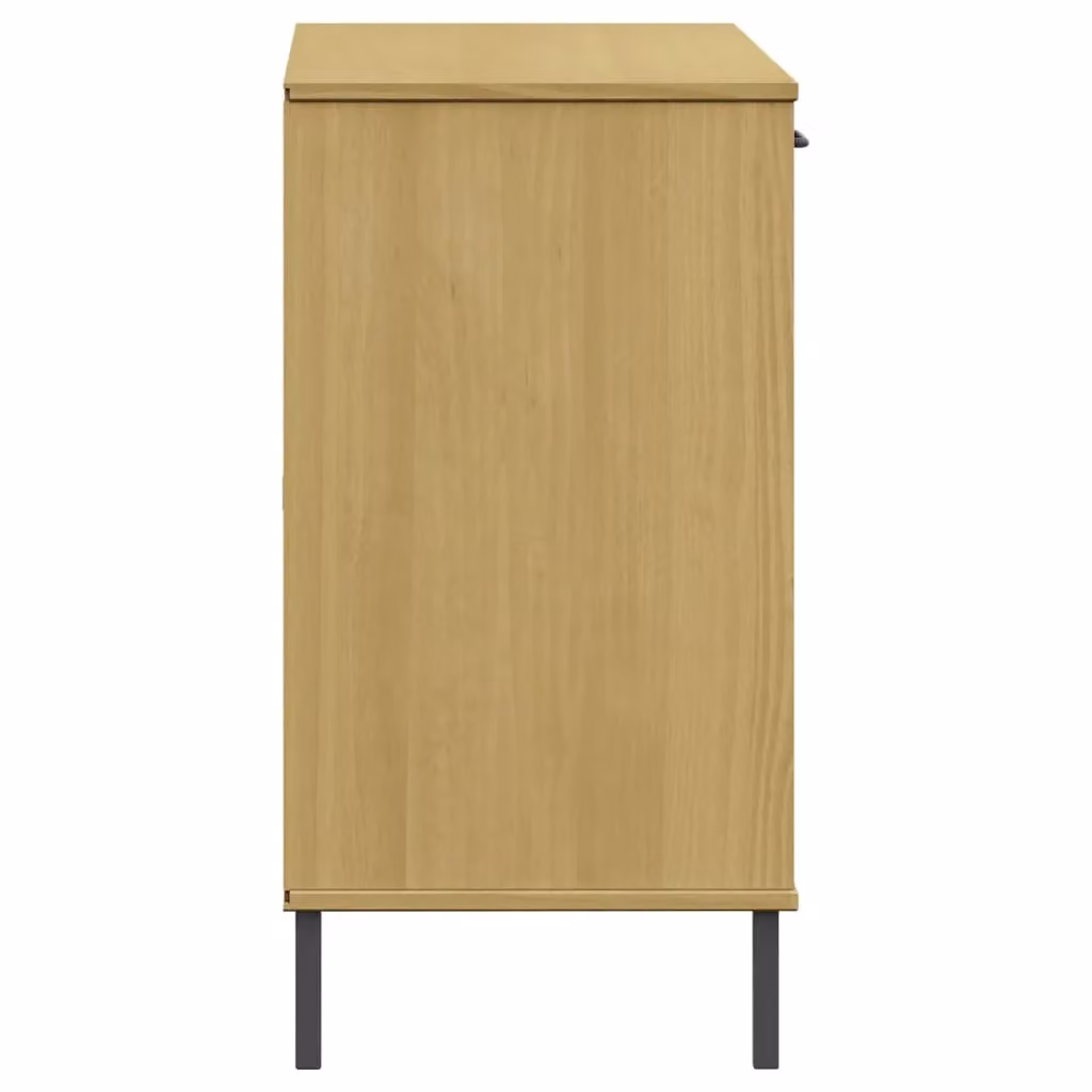 Berkfield Home Oslo Solid Wood Sideboard in Brown with Metal Legs, W/D/H: 113 x 40 x 77 cm – 3