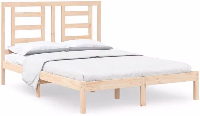 Berkfield Home Solid Wood Pine Bed Frame, Light Brown, W/D/H: 140 x 200 cm