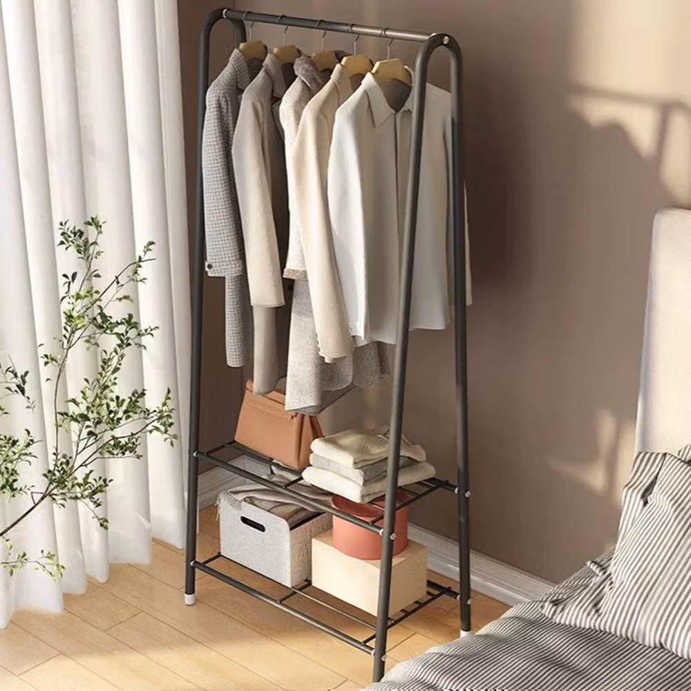NESTLUNE Black Metal Clothes Rail and Coat Hanger Stand – 2
