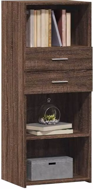Berkfield Home Modern Highboard in Brown Oak, W/D/H: 50 x 42.5 x 124 cm – 1