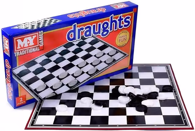 The Magic Toy Shop Draughts Board Game in Multicolour, Black and White