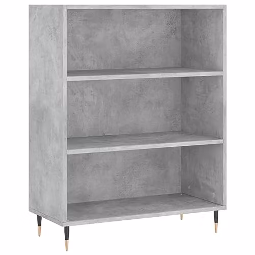 vidaXL Modern Freestanding Bookcase in Concrete Grey, W/D/H: 69.5 x 32.5 x 90 cm – 1