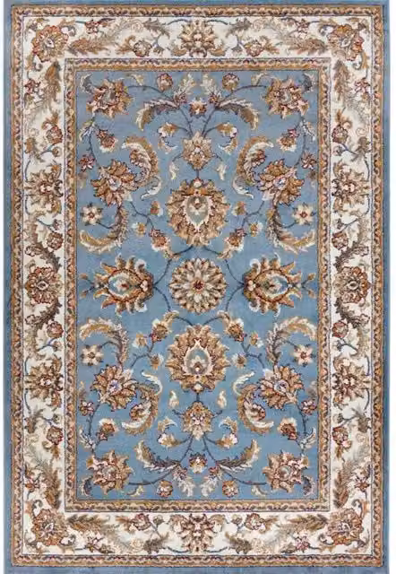THE RUGS Reni Luxor Oriental Vintage Short Pile Living Room Rug Runner in Duck Egg Blue, W: 57 cm x L: 90 cm