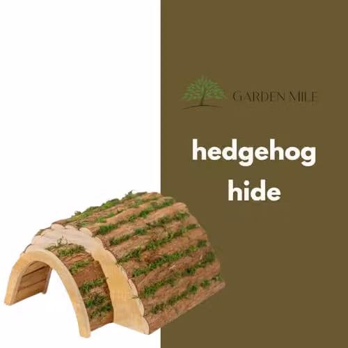 Garden Mile Predator Proof Wooden Hedgehog House and Hibernation Shelter with Bark Roof in Brown – 3