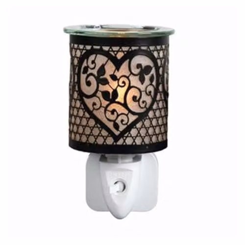 Aroma Black and Gold Heart Plug In Wax Melt Warmer