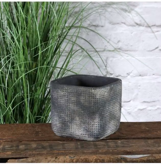 KDMD Grey Zen Ceramic Flowerpot Set of 3, Diameter: 13 cm – 1