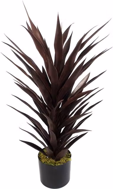 Artificial Red Yucca Potted Tabletop Plant with Black and Red Leaves
