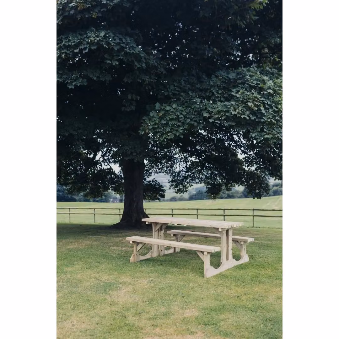 Churnet Valley Garden Furniture Ltd Lunar Picnic Table in Brown, W: 153 cm, H: 76 cm – 2