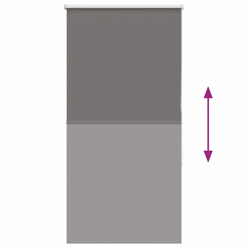 Berkfield Home Grey Blackout Roller Blind, Thermal Insulating Polyester, W: 85 cm, H: 130 cm