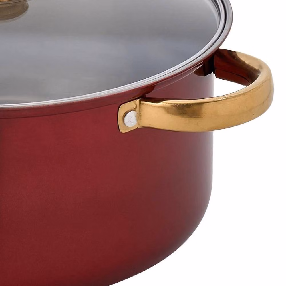 FLAVORA 12-Piece Red Non-Stick Stainless Steel Induction Cookware Set – 3