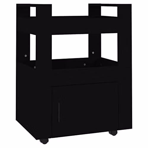 vidaXL Kitchen Trolley Black W/D/H: 60 x 45 x 80 cm