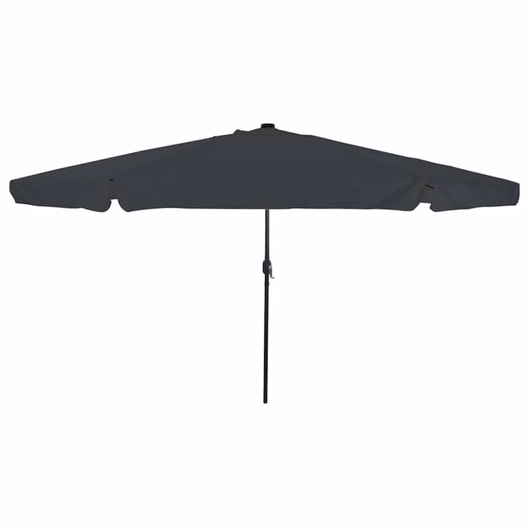 Berkfield Home Garden Parasol with LED Lights in Anthracite Grey, W: 395 cm, H: 245 cm