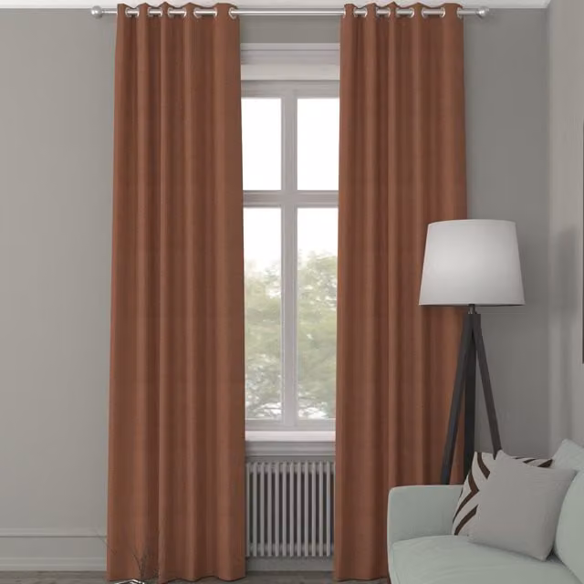 Simply Collection Iowa Silk Essence Made to Measure Blackout Eyelet Curtain Panel in Orange