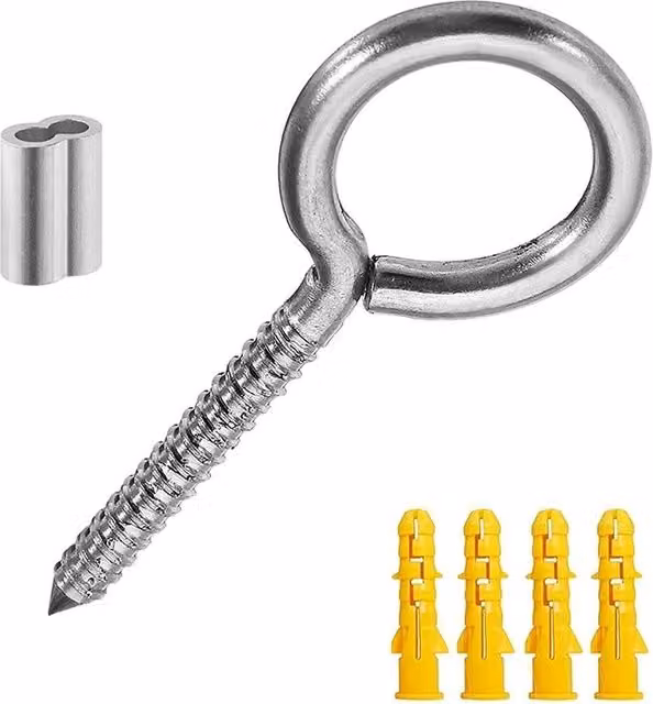 VOGREX 15m Silver Stainless Steel Wire Rope Fence Cable Railing Kit
