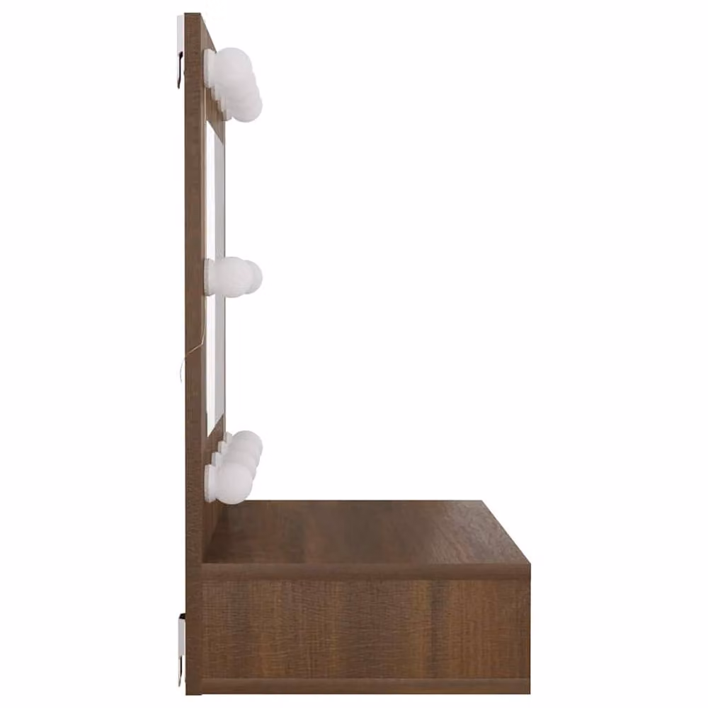 Berkfield Home Mirror Cabinet with LED Lighting in Brown Oak, W/D/H: 60 x 31.5 x 62 cm – 4