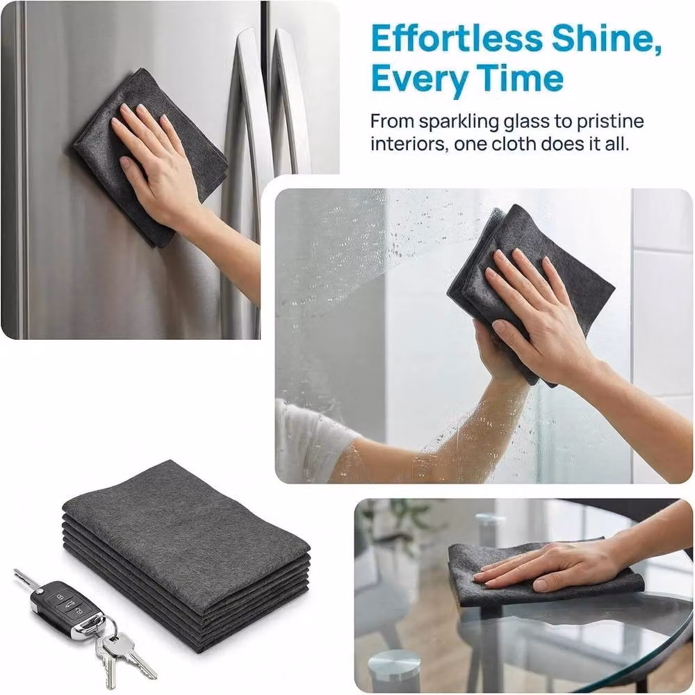 FLAVORA Microfibre Kitchen Cleaning Cloths and Valeting Dusters, Grey, 3 Pack, W: 40 cm, H: 0.5 m, D: 2 m – 2