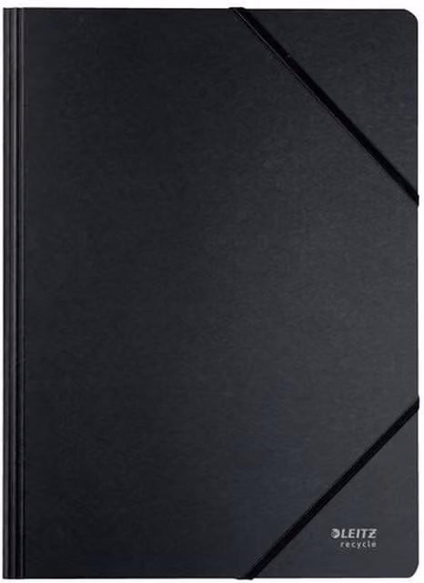 Leitz Pack of 10 Black A4 Recycled Card Collection Folders with Elastic Bands