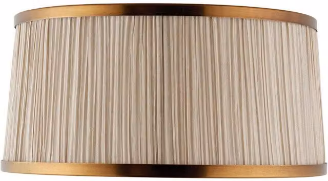 Loops Luxury Round Tapered Lamp Shade in Beige Pleated Organza Fabric with Antique Brass Finish