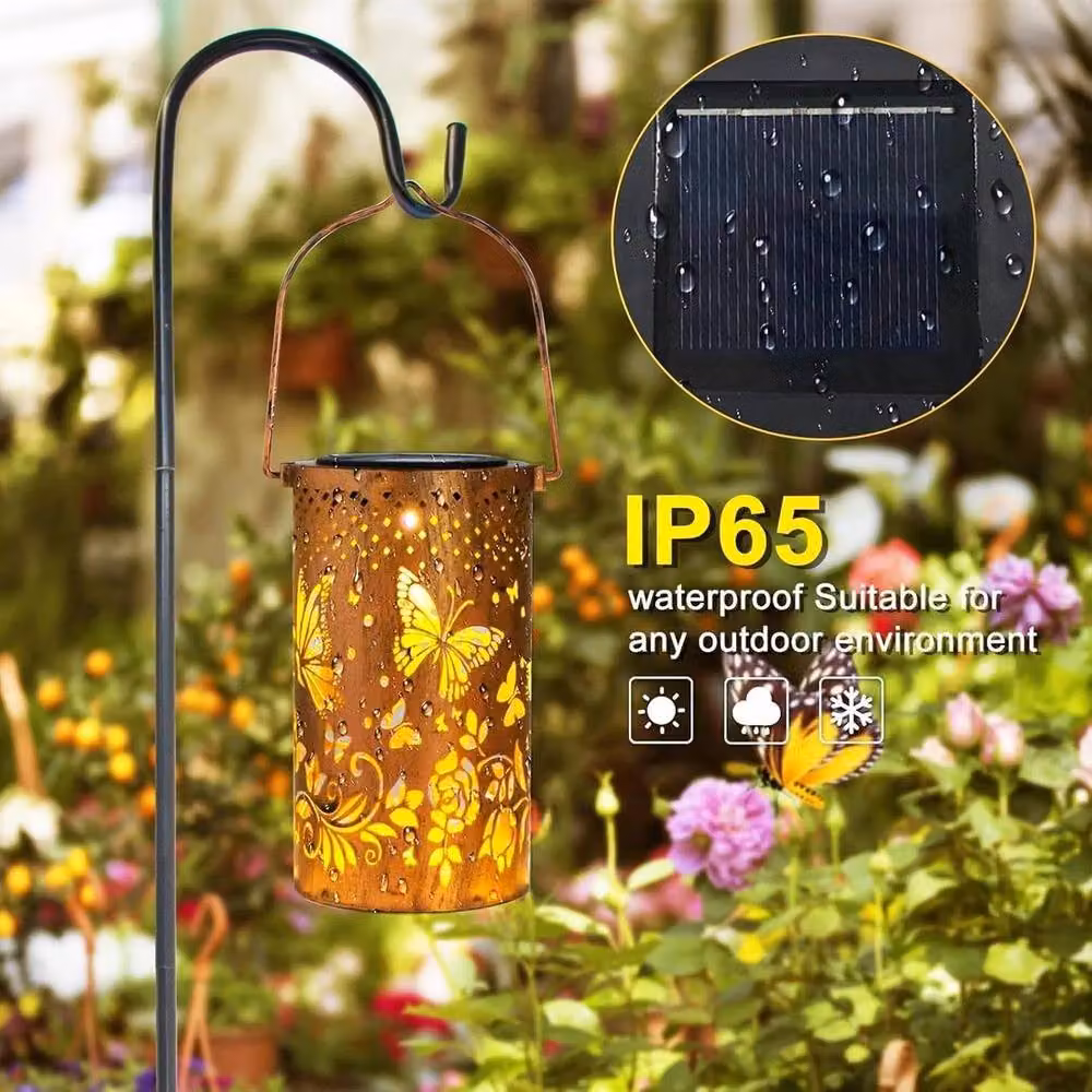 Kelvenix Brown Metal Butterfly Solar LED Lanterns for Garden and Terrace, Height: 60 cm – 4