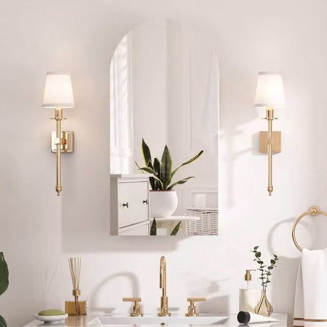 KEEPREAPER Sleek White Bathroom Mirror Cabinet with Glass Doors and Internal Shelves W/H: 40 x 80 cm