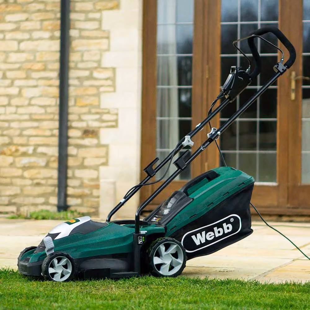 Webb Classic 1300W Electric Rotary Lawn Mower in Green with Collection Bag – 4