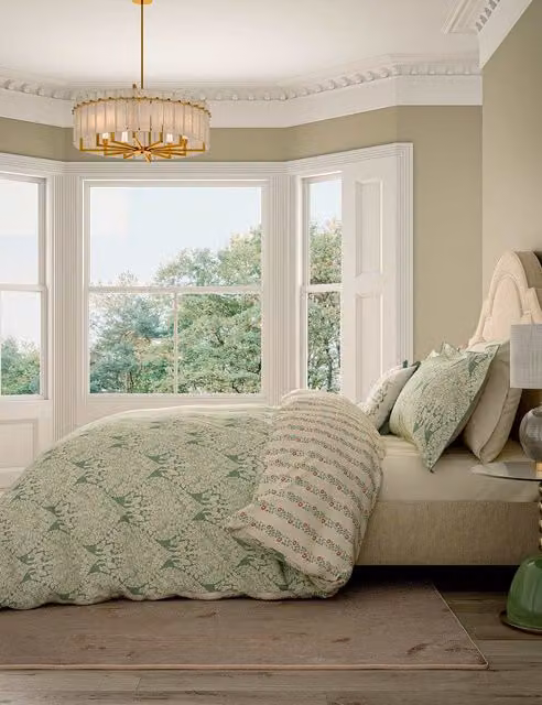 V&A Lerena Single (3 ft) Pure Cotton Floral Bedding Set in Green Mix