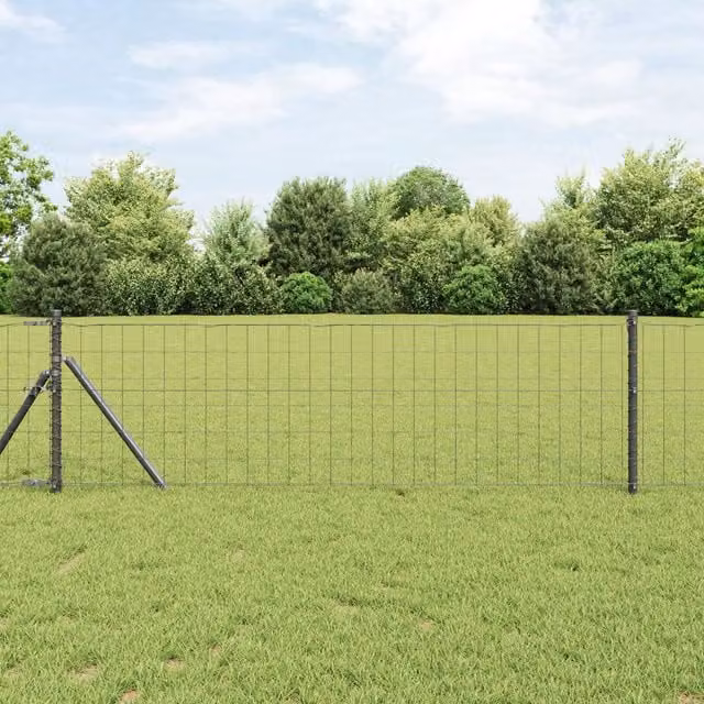 Berkfield Home Euro Fence Grey PVC Coated Steel 0.4 x 25 m – 1