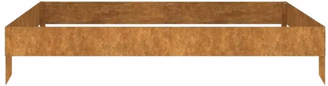 Berkfield Home Garden Corten Steel Raised Bed in Brown, W/D/H: 100 x 100 x 18.5 cm