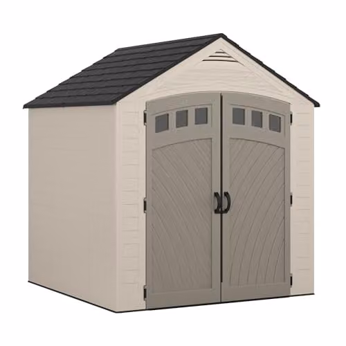 Rowlinson Suncast Vista Garden Shed in Black and Beige – 1