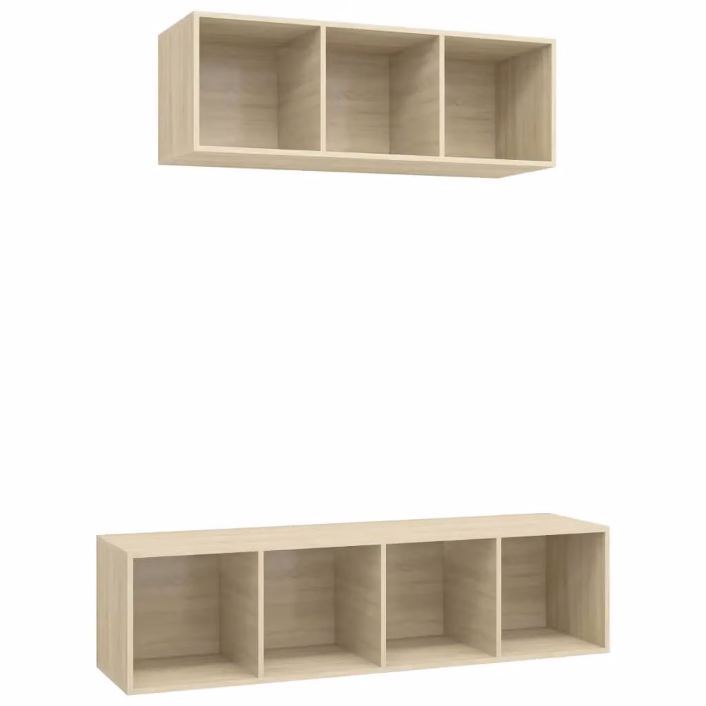 Berkfield Home 2 Piece Sonoma Oak TV Cabinet Set in Brown – 2
