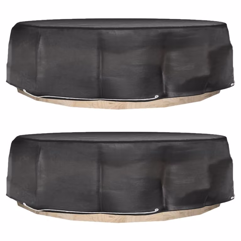 Berkfield Home Island Lounge Covers, 2 Pack, Black, Diameter: 188 cm, Height: 50 cm