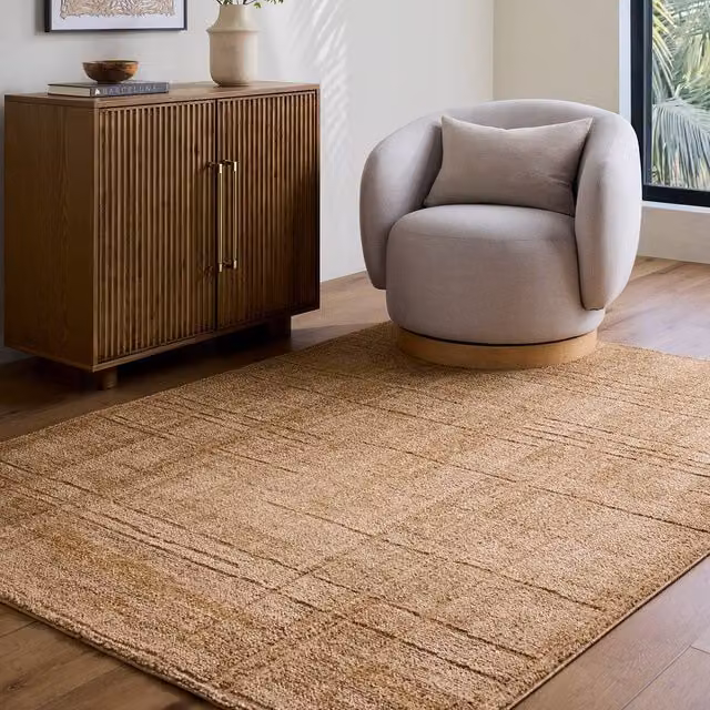 Livabliss Alba Modern Geometric Rug in Brown and Beige, W: 160 cm, D: 215 cm