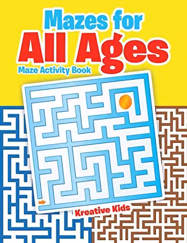 Kreative Kids Maze Activity Book for Adults, Multicolour, W: 27.94 cm, H: 21.59 cm