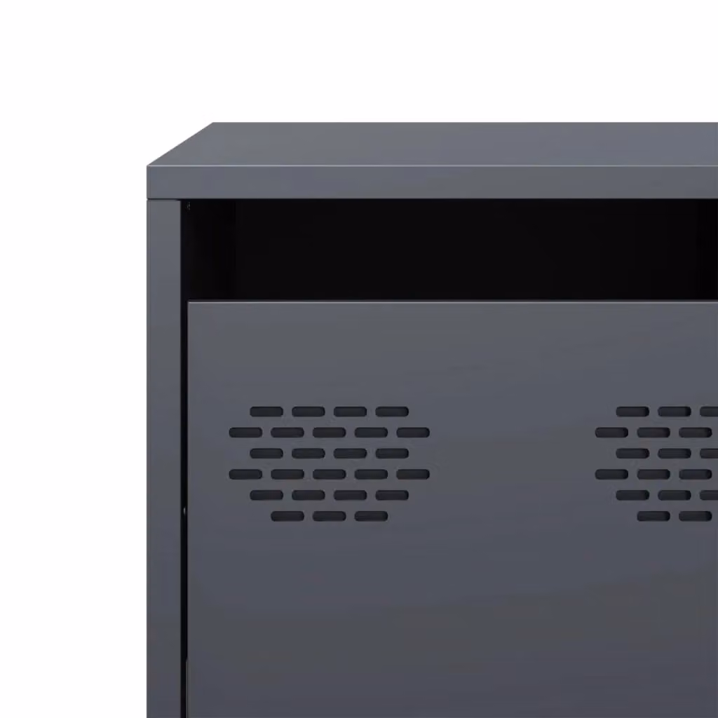 Berkfield Home Anthracite Industrial TV Cabinet in Cold-rolled Steel, W: 135 cm, D: 39 cm, H: 43.5 cm – 6