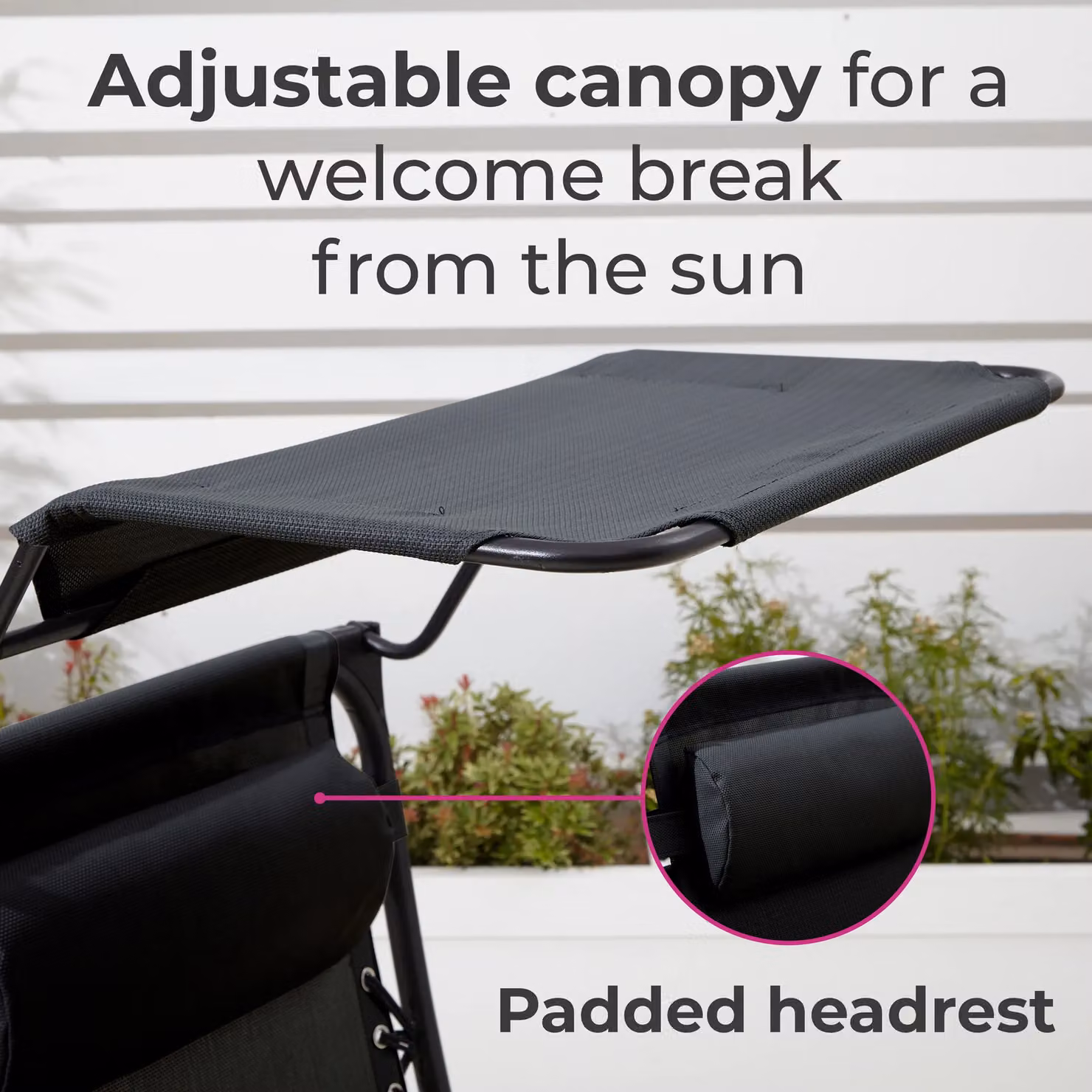 Neo Black Folding Portable Zero Gravity Chair and Table Set with Adjustable Headrest, Side Tray and Cup Holders – 3