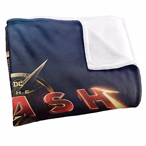LOGOVISION The Flash Movie Logo Super Soft Microfibre Fleece Throw Blanket, White, W/D/H: 152 x 127 cm – 2