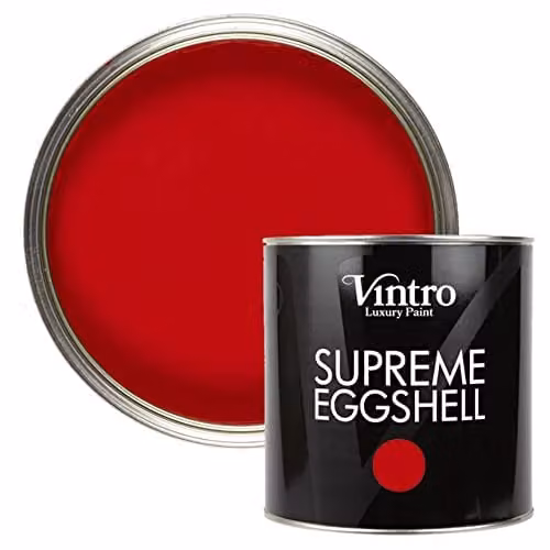 Vintro Valentine Red Eggshell and Satin Paint for Interior and Exterior Walls, Wood and Trim, 2.5 l