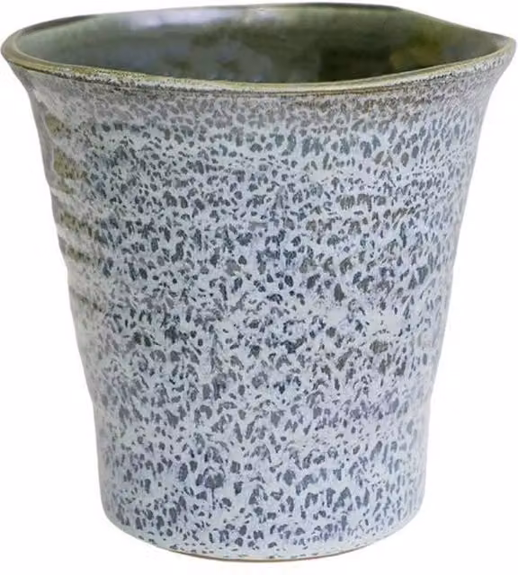 Lemon Pavilion Furniture and Decor Vallo Reactive Glaze Tapered Ceramic Planter, Blue and Multicolour, W: 29.5 cm, D: 29.5 cm, H: 26.5 cm