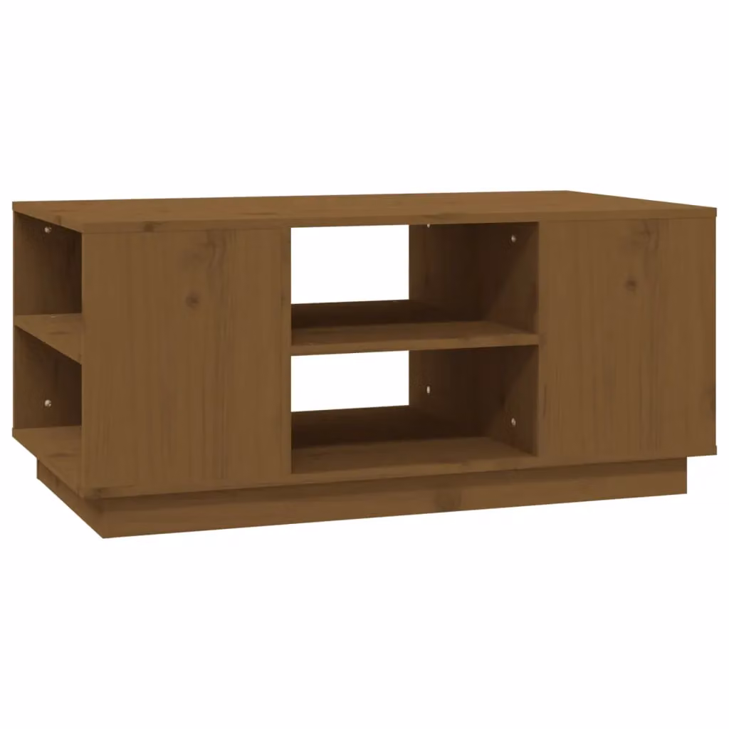 Berkfield Home Rustic Solid Wood Pine Coffee Table, Honey Brown, W: 90 cm, D: 49 cm, H: 40.5 cm – 2
