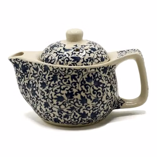 Emmy Jane Ceramic Floral Teapot with Infuser, Blue