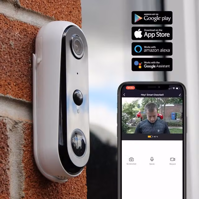 Hey! Smart Video Doorbell - Black